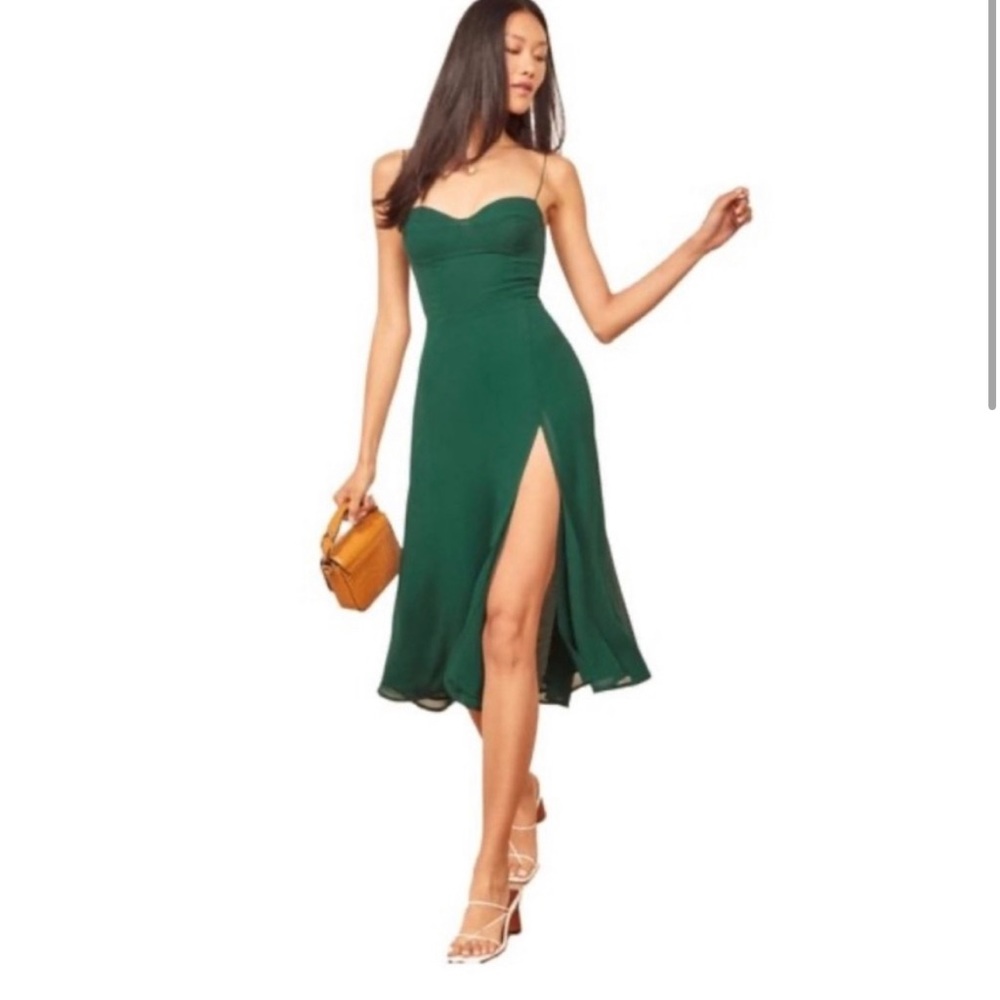 Reformation Juliet dress in Emarld